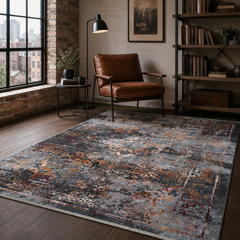 Floral Cotton and Chenille Flatweave Area Rug, 80 x 150 cm