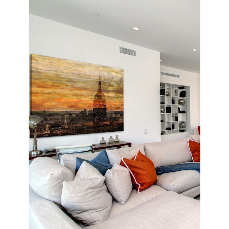 Reproduction d’art sur toile tendue, "nuit de bronze" par parvez taj, H 40 po x l 60 po x P 1,5 po