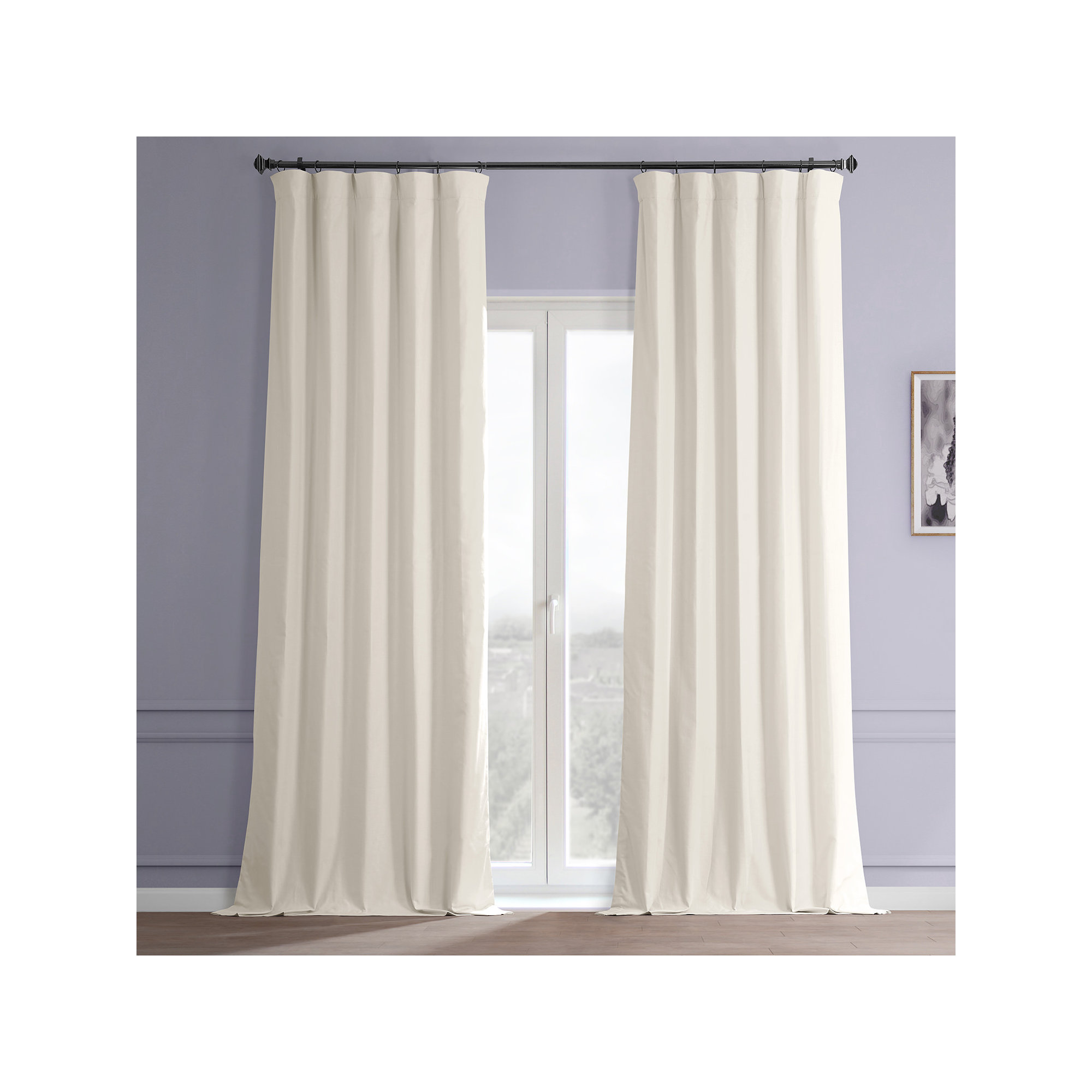 Swift Blackout Cotton Curtain, 50" W x 108" L, Fable Beige