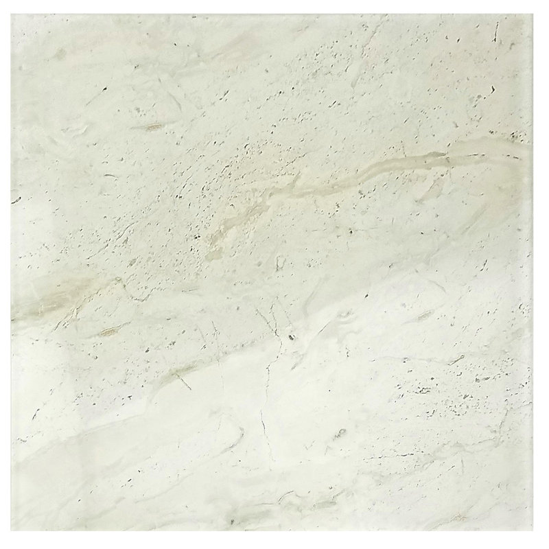 Nature 8 in. x 8 in. Marble Look Glass Straight Edge Large Format Square Decorative Kitchen & Bathroom Wall Tile