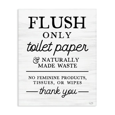 Papier hygiénique Flush Only Rules Canvas, design par Lux + Me Designs