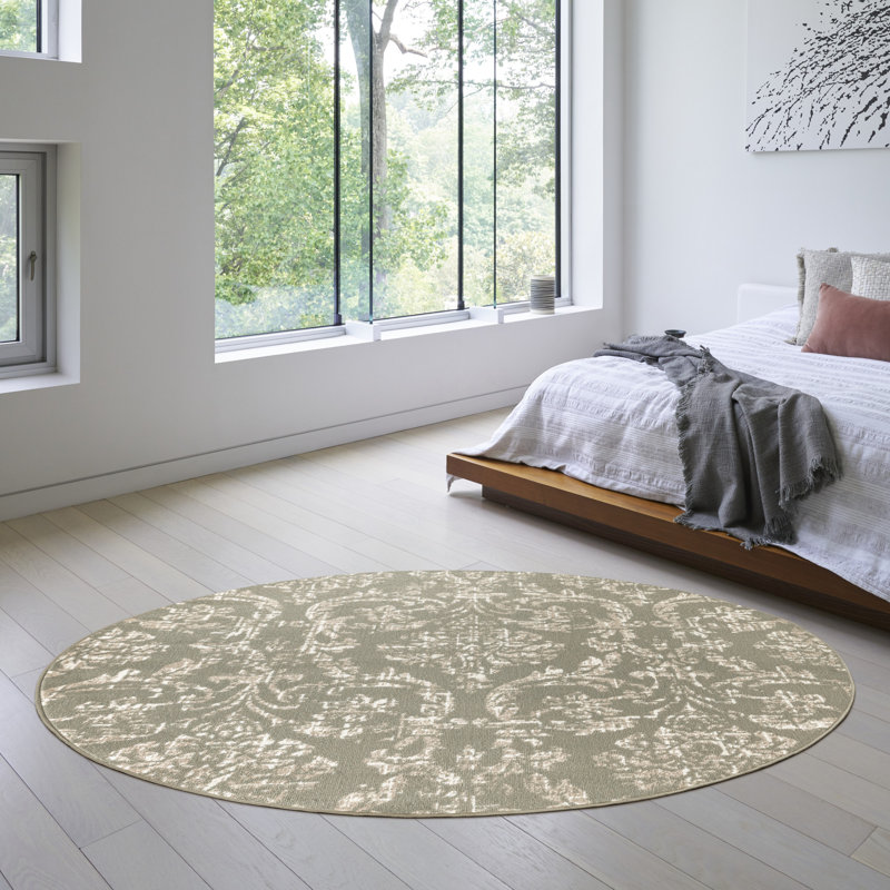 Bilbrey Damask Area Rug, Round 8'
