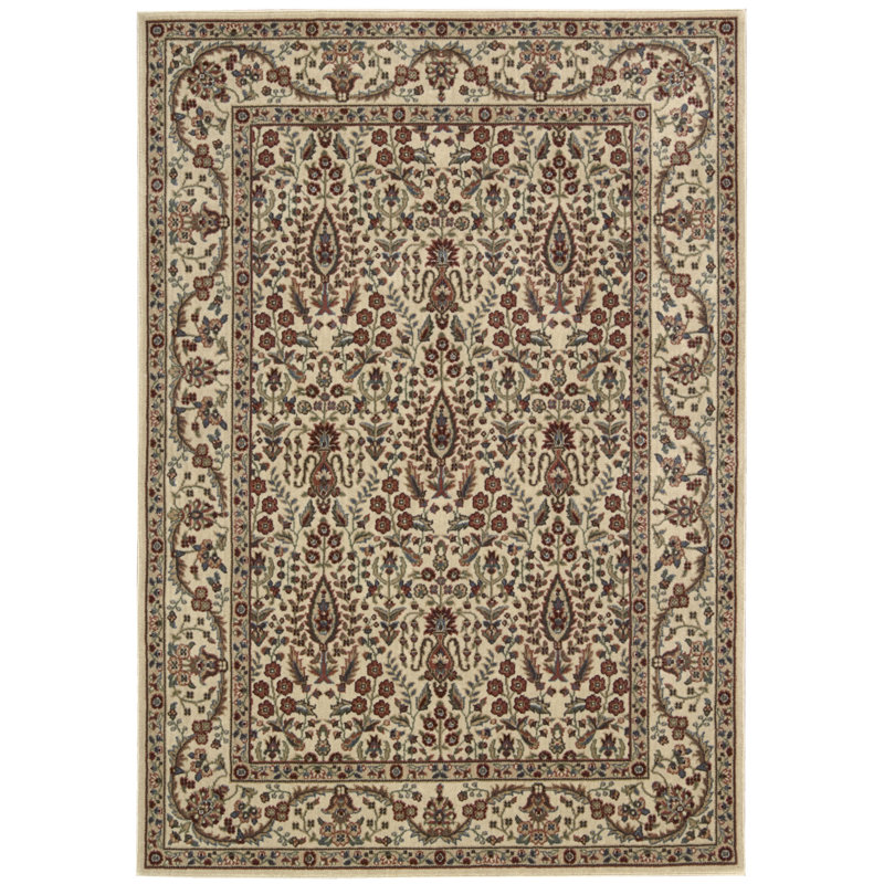 Tapis oriental ivoire / rouille Bayhills, Rectangle 9 pi 6 po x 13 pi