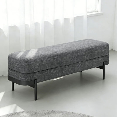 Banc rembourré gris
