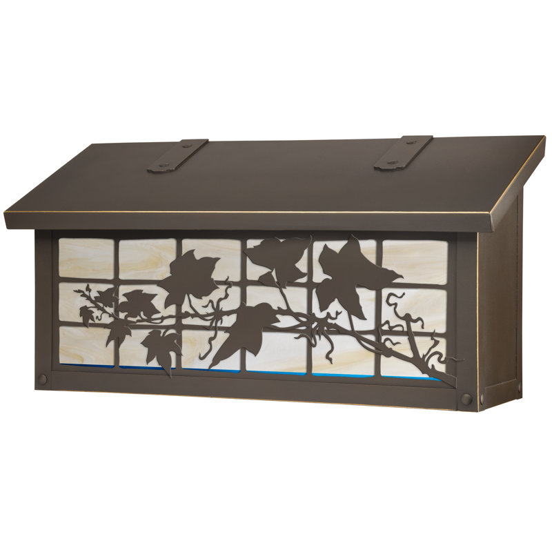 Boîte aux lettres murale ivy on grid, Bronze architectural, Or irisé