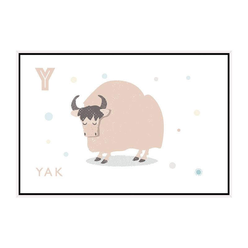 Yak - imprimé, Pas de tapis, H 40 po x l 60 po x 1,5 po, Toile blanche encadrée