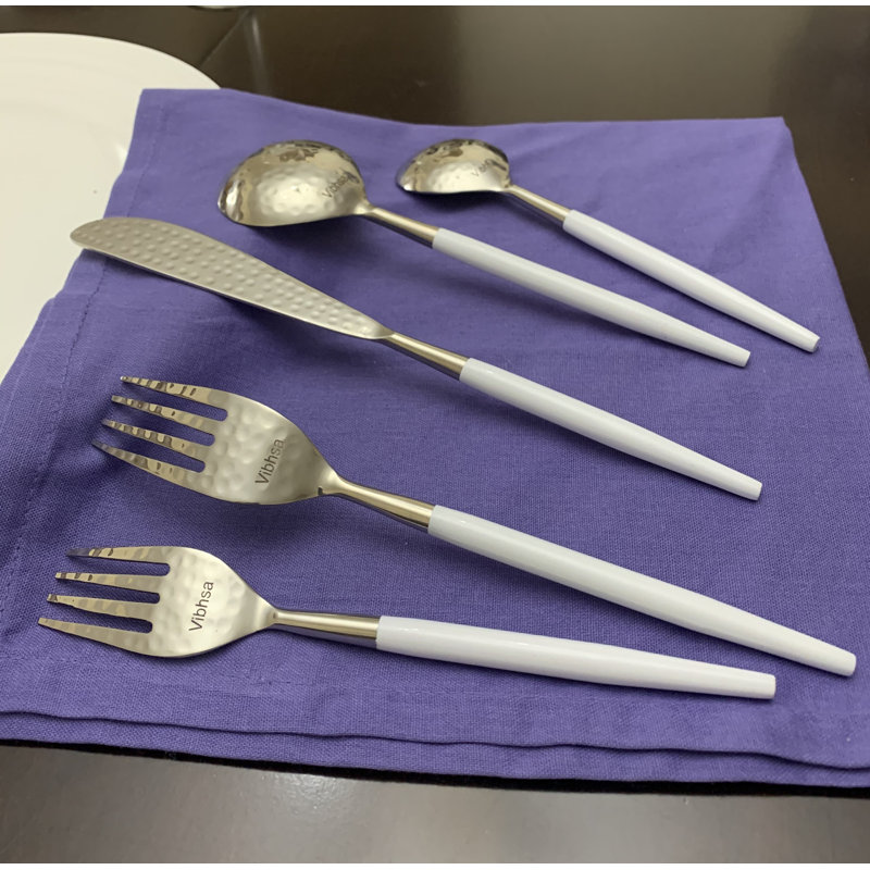 Stainless Steel 5 Piece Flatware Set, Service for 1