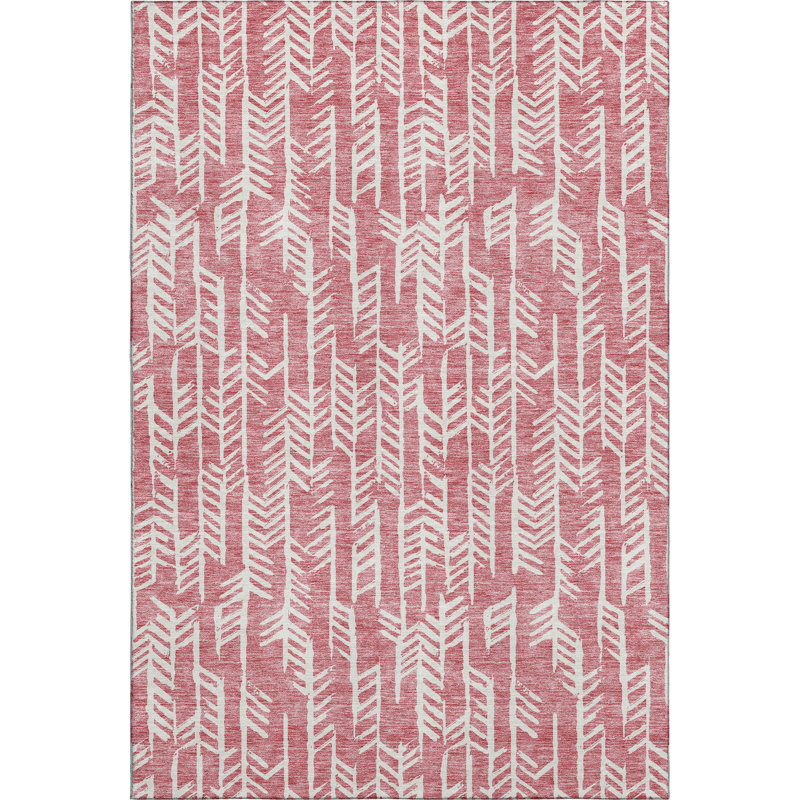 Premium Machine Washable Prisco Blush Rug, Rectangle 9' x 12'