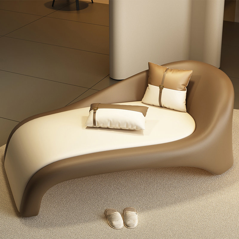 Méridienne incurvée Minimalist Creative, Orienté à droite, Brun / Beige