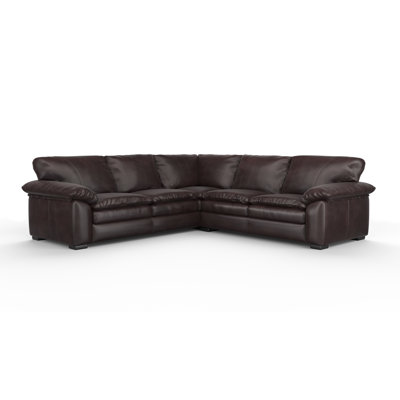 Boulder Deeper and Wider 2x2 100% Full Top Grain Leather Sectional