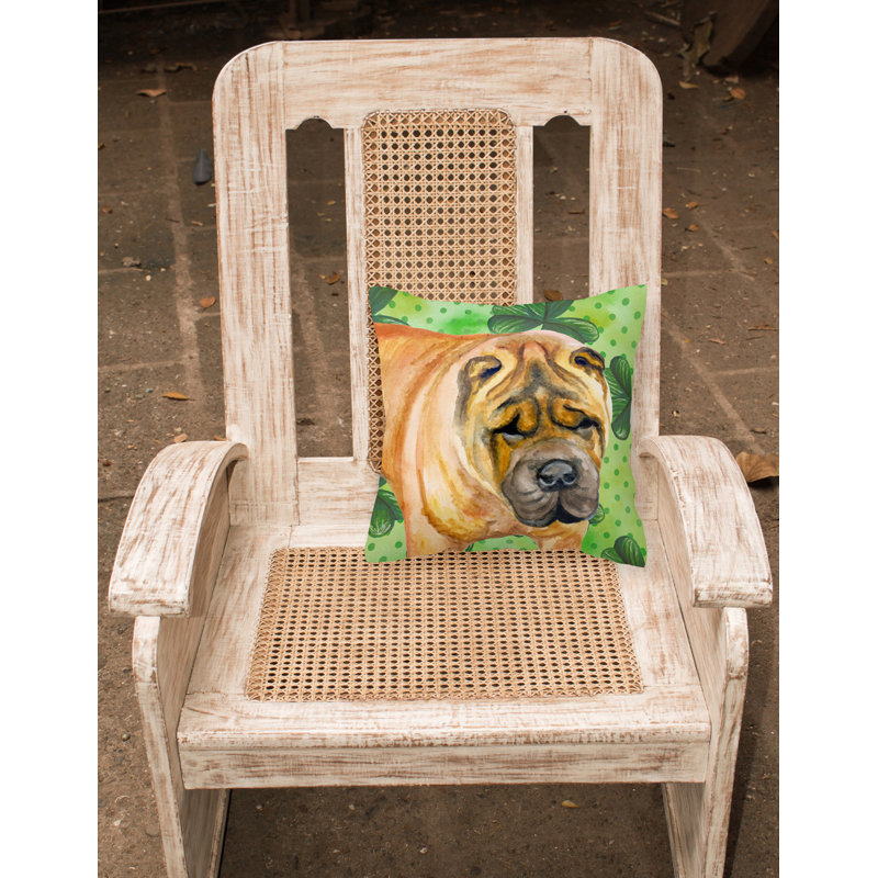 Coussin intérieur/extérieur st patrick, Chiot Shar Pei, 18 po x 18 po
