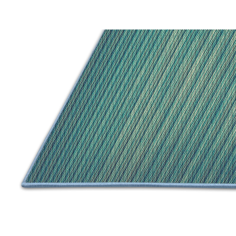Tapis rayé vert mer Sasser, Rectangle 6 pi x 9 pi
