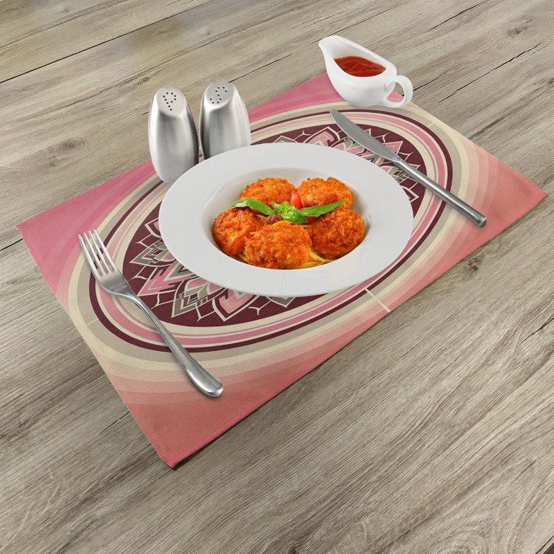 Polyester Dried Rose Peach Rectangle Placemat