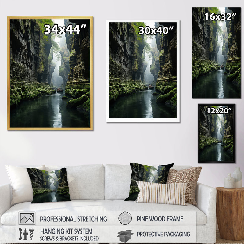Canyon Canyon - Mystic Gorge, Cadre photo noir, H 32 po x l 16 po x P 1 po