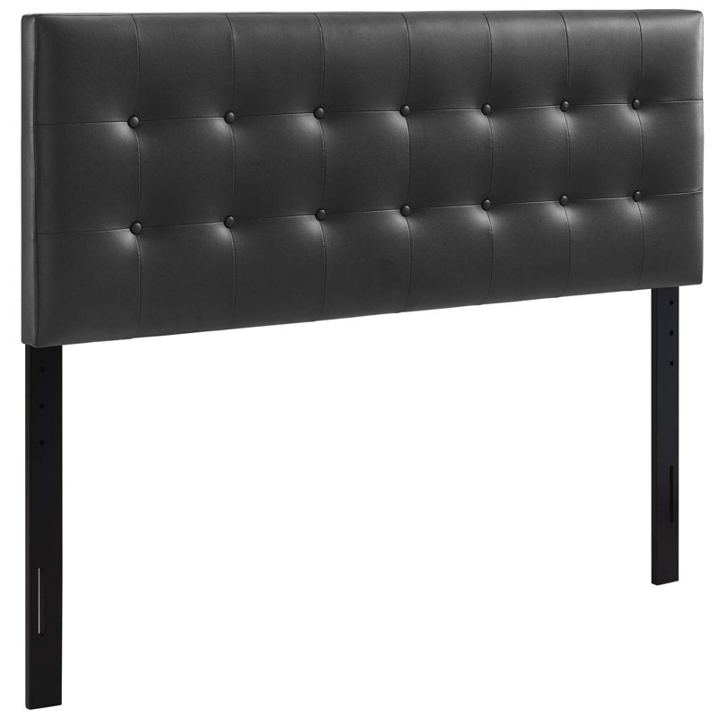 Modway Emily Upholstered Vinyl Headboard, Queen, Black