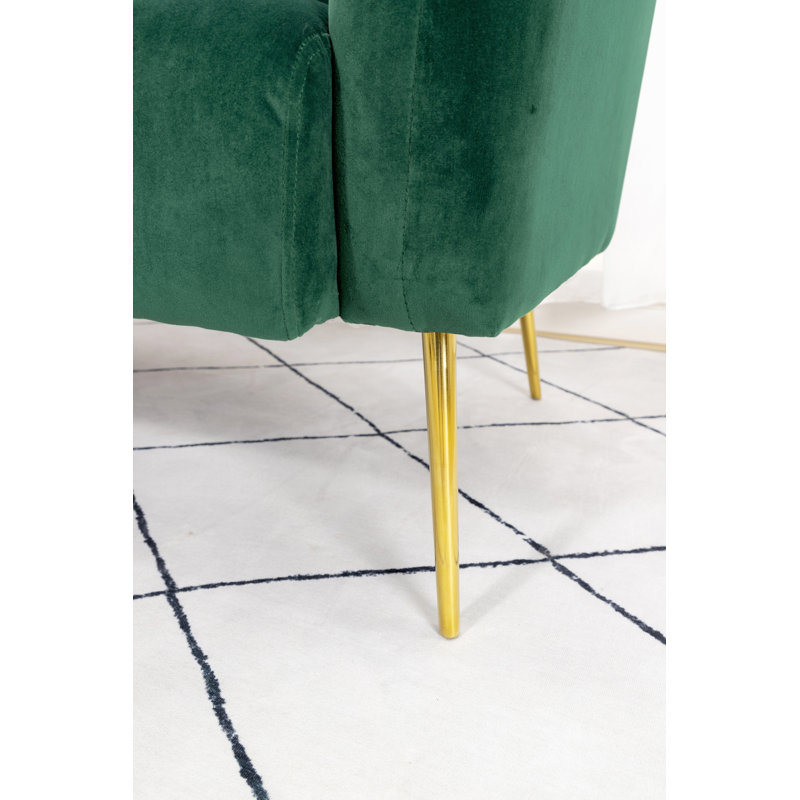 Bullock 2 Seater Velvet Loveseat, Green