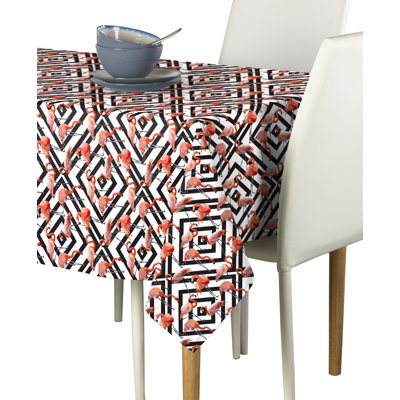Pencil Flamingos in Diamonds Tablecloth