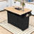 Large Folding Storage Kitchen Island with Power Outlet and Drawers-493516145