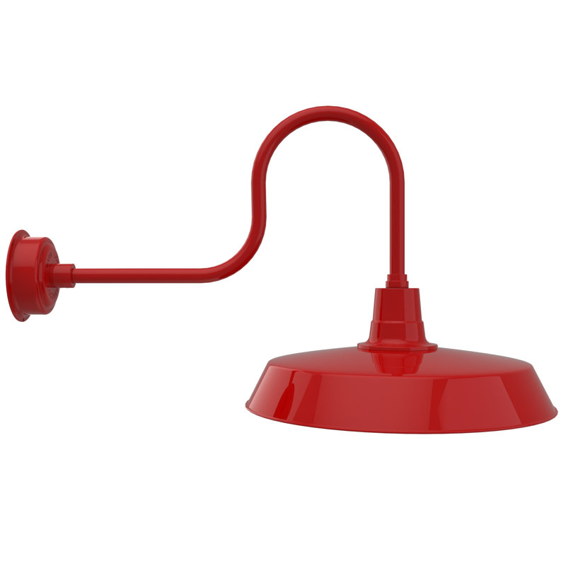 Luminaire de grange d’extérieur à del Haleigh, H 23,75 po x l 22 po x P 42 po, Rouge cerise