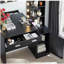 Meuble-lavabo avec miroir et lumières, coiffeuse 46,4 po avec 2 grands tiroirs et grand organisateur vertical, commode à 3 niveaux et 3 modes d'éclairage à luminosité réglable, convient à la chambre à coucher (noir)-2145053503