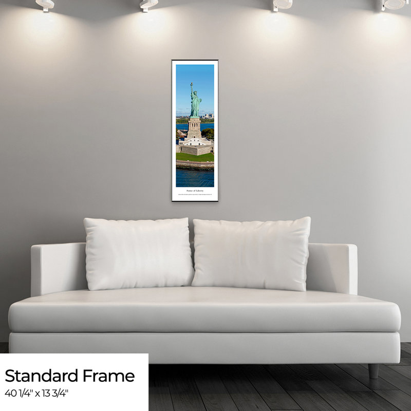 Statue de la liberté, impression panoramique, H 40,25 po x l 40,25 po, Cadre standard noir