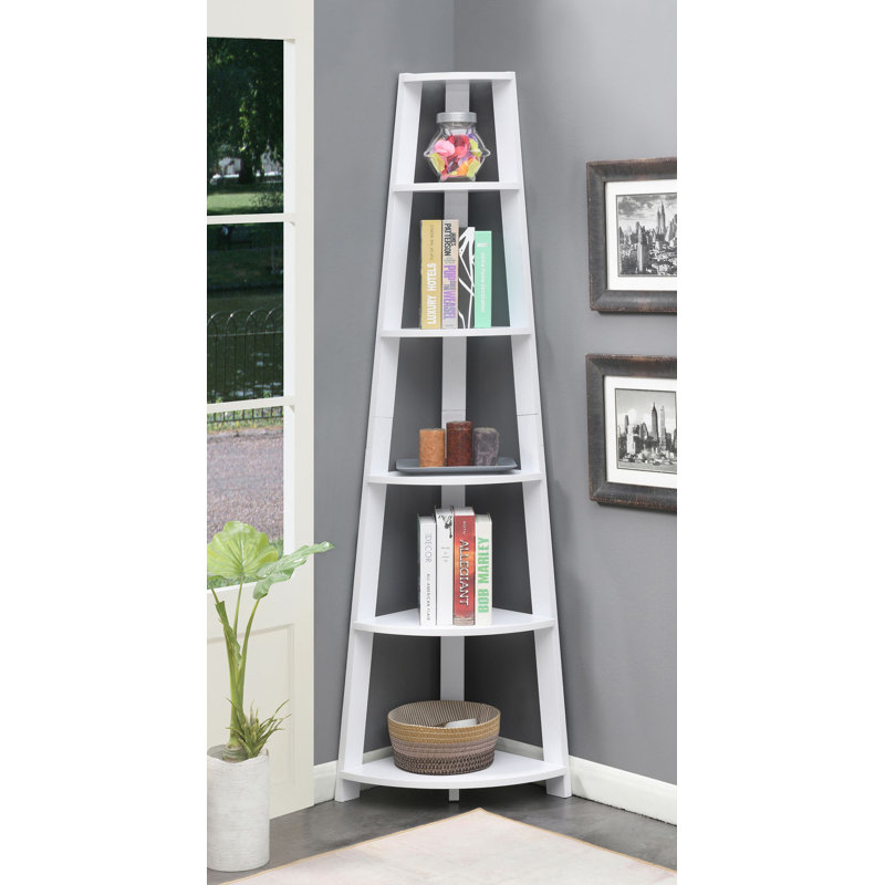 Sargun 71" H x 16.5" W Corner Bookcase, White