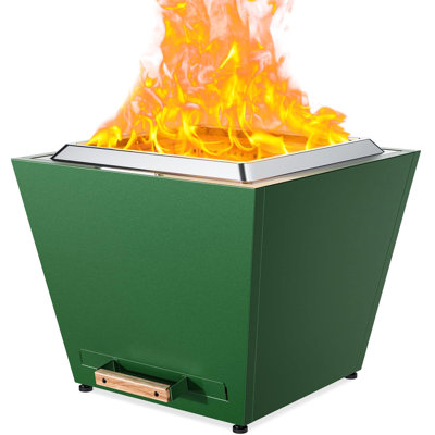 Foyer d'extérieur sans fumée de 25 pouces - Acier inoxydable avec résistance à la corrosion portative pour le camping, la cour arrière, le patio et le patio