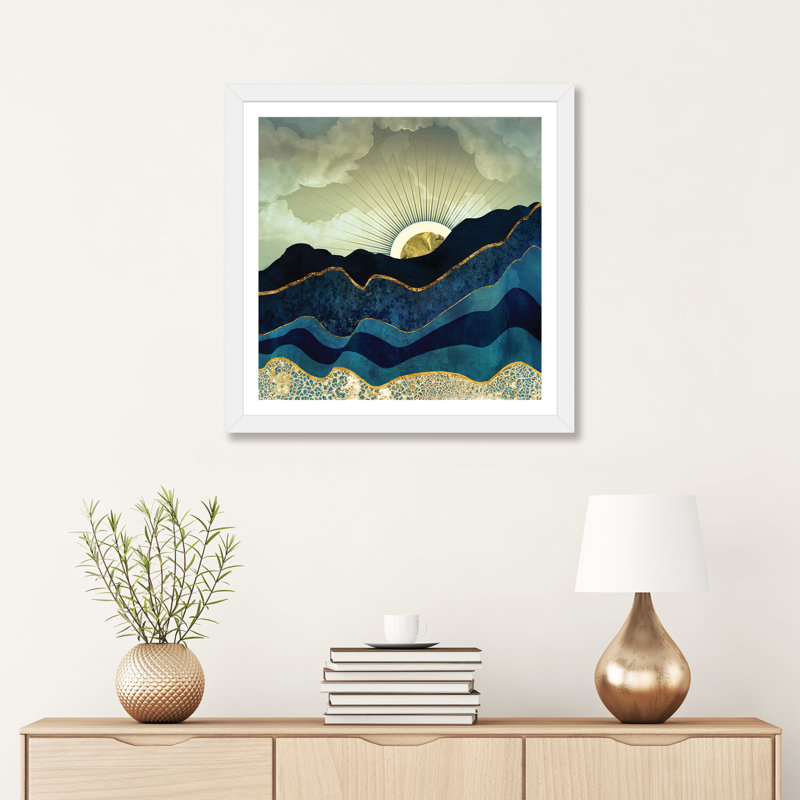 « poteau eclipse » par spacefrog designs-print, H 24 po x l 24 po x P 1 po, Papier avec cadre blanc, Blanc