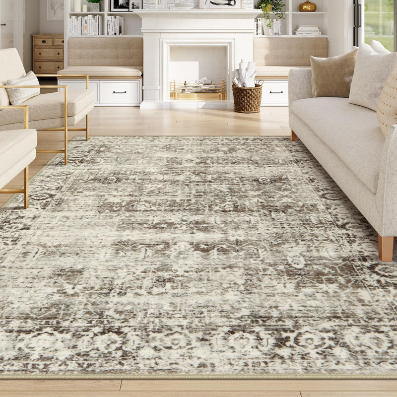Kiner Vintage Machine Washable Area RugsPerfect for Living Room, Dining Room, Bedroom, Rectangle 6' x 9'