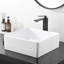 Lavabo de salle de bain blanc 15 po SOUEEUM