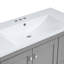 Meuble-lavabo autoportant de style Shaker avec lavabo, 4 tiroirs à fermeture en douceur et 2 portes à fermeture en douceur