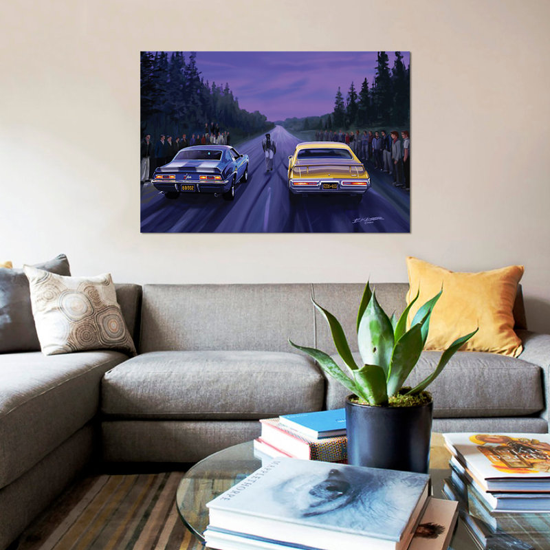 «Back Road Races» par Bruce Kaiser, impression sur toile tendue, H 12 po x l 18 po x P 1,5 po, Toile tendue