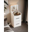 Meuble-lavabo 3 en 1 avec miroir rabattable, petit ensemble de meuble-lavabo avec bureau en verre visible, coiffeuse compacte avec 3 tiroirs, coiffeuse-593644798