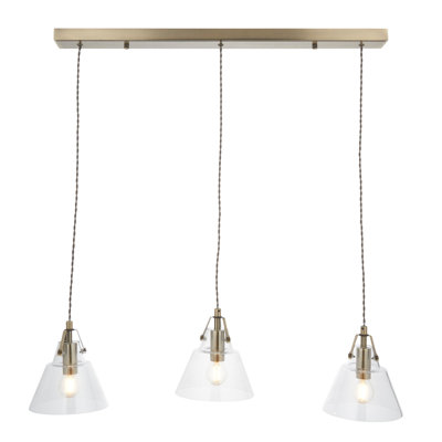 3 - Light Antique Brass Plate Pendant