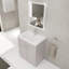 Meuble-lavabo autoportant avec lavabo en résine blanche et 2 portes d'armoire à fermeture en douceur (emballage KD)-1571843576-1571843578