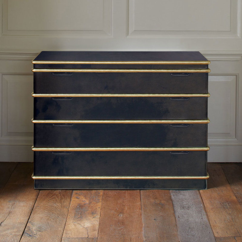 Tio Chest, Black Shiny Vellum