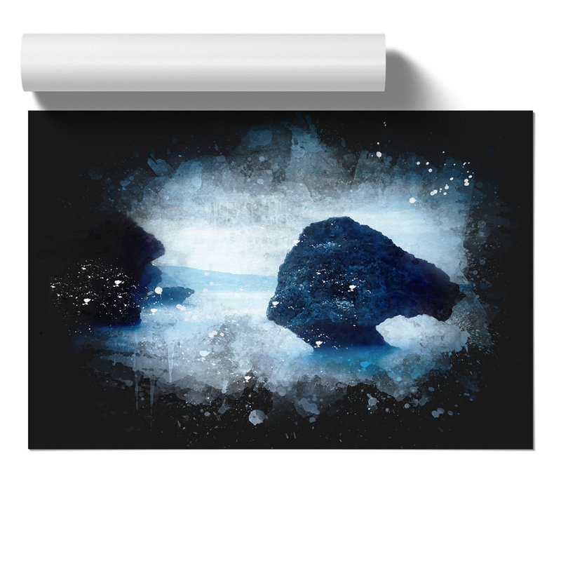 Barbados Beach Paint Splash - Frameless Print, 59cm H x 84cm W x 0.1cm D