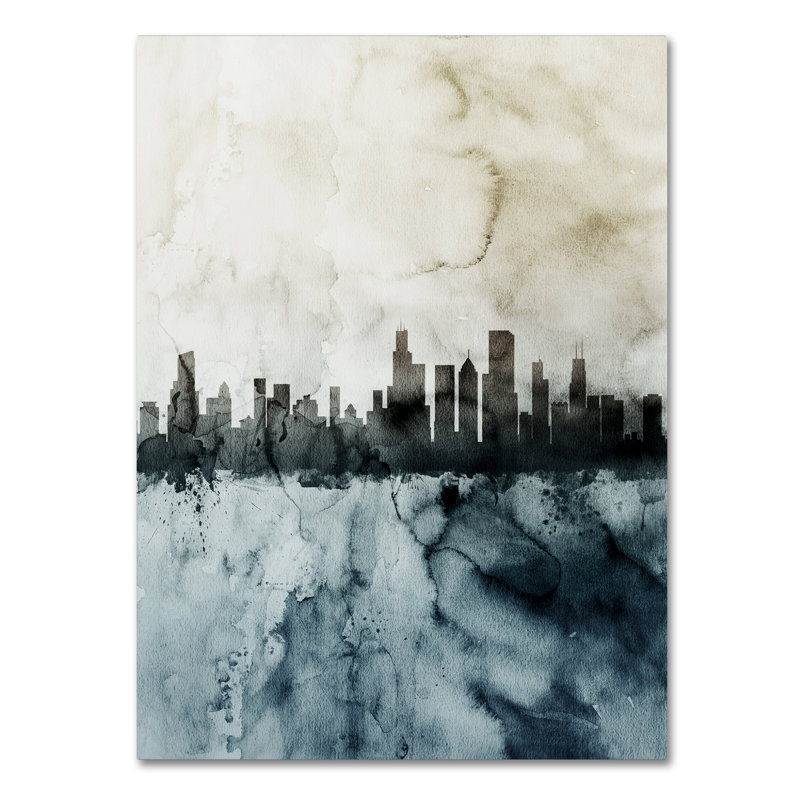 « chicago il horizon tall 2 »-impression sur toile tendue, H 19 po x l 14 po x P 2 po
