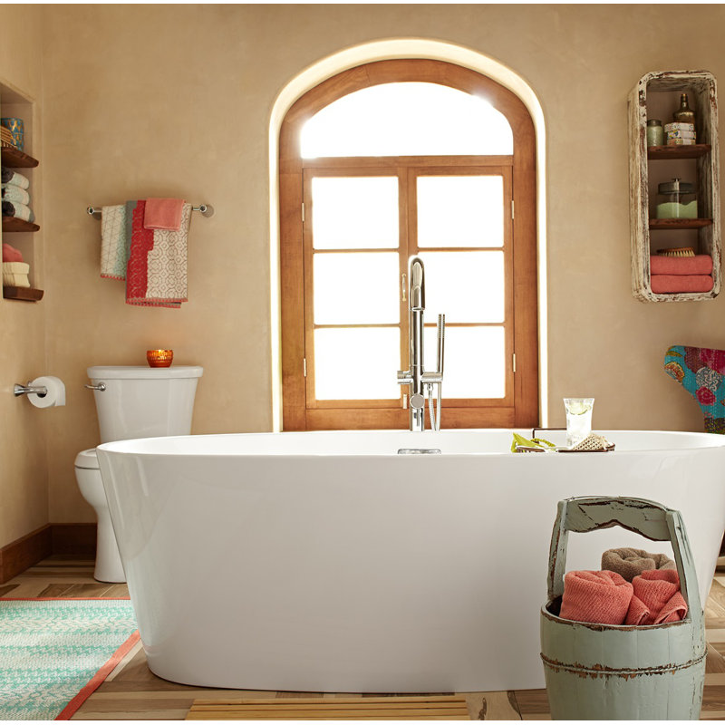 Serin 68.75'' x 31.25'' Soaking Acrylic Bathtub