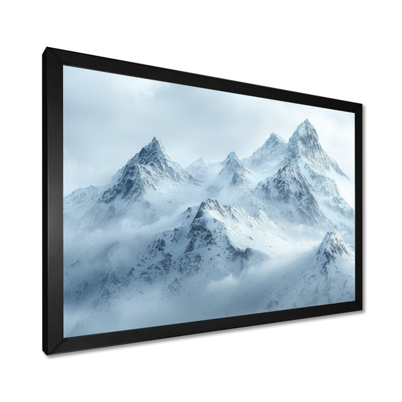 Winter Mountainscape I - montagnes, art mural, Reproduction encadrée d'une seule photo, Noir, H 12 po x l 20 po
