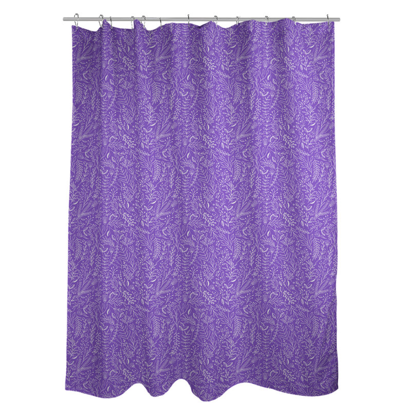 Rideau de douche simple à motif floral ditsy classique, Mauve
