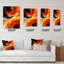Horloge murale orange abstraite et chaleureuse fractale IV-1889851989