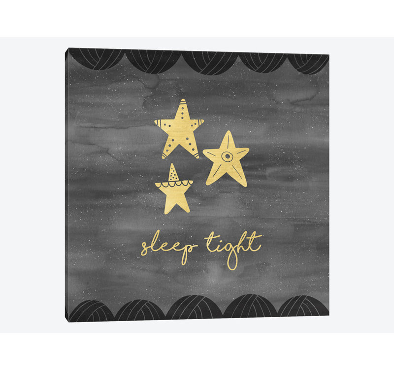 «Good Night Sleep Tight II», reproduction sur toile, H 12 po x l 12 po x P 1,5 po, Toile tendue, Pas de tapis