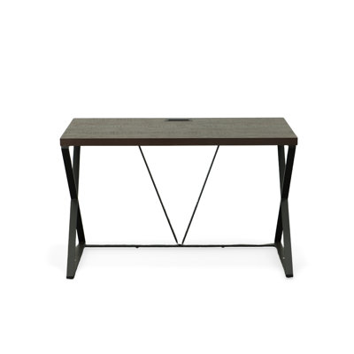 Bureau moderne brun l 47,25 po x P 23,62 po avec finition en orme durable et structure en métal robuste