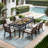 Rectangular Outdoor Patio Dining Table Waterproof UV Protection