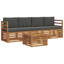  Ensemble de canapé 5 pièces en bois d'acacia naturel et anthracite massif