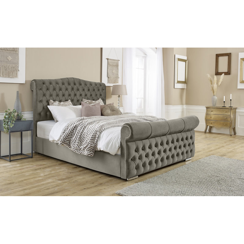 Keana Upholstered Bed, Grey, Small Double (4')