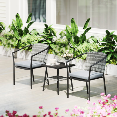Patio Dining Set with Square Table , Cushions Included
