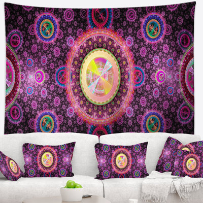 Tapisserie abstraite psychédélique abstraite rose vif