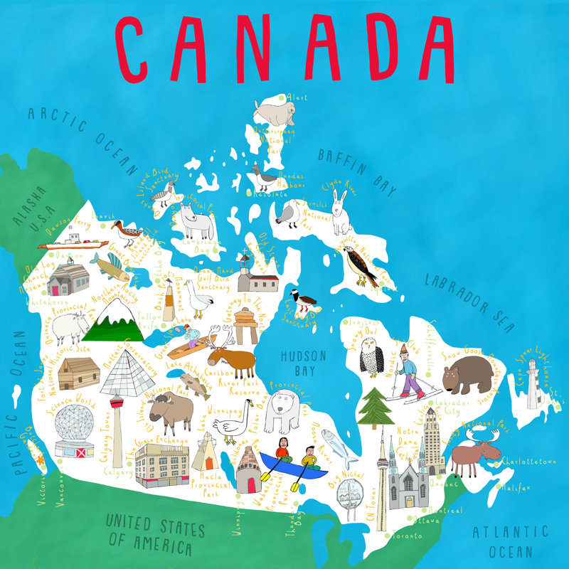Pays illustrés Canada, H 20 po x l 20 po